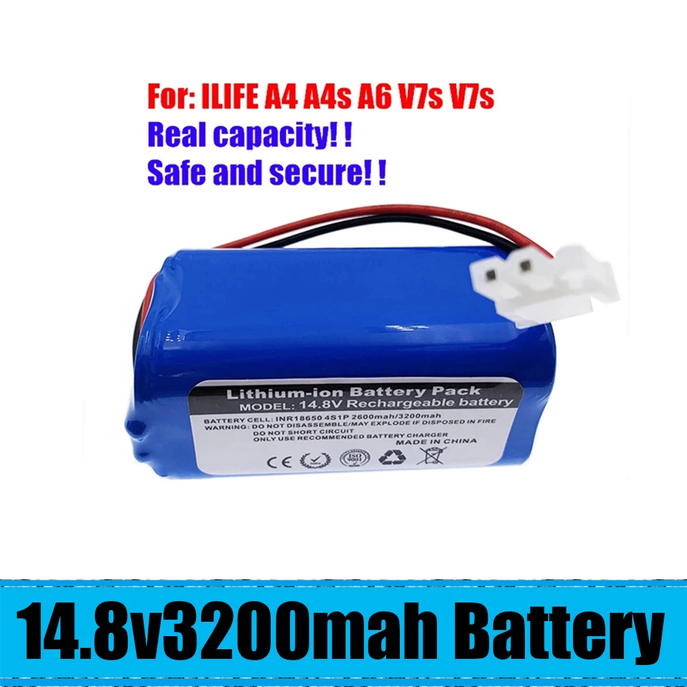 

Литиевая батарея 14,8 в ILIFE 2600 мАч/3200 мАч для робота-пылесоса ILIFE A4 A4s V7 A6 V7s Plus