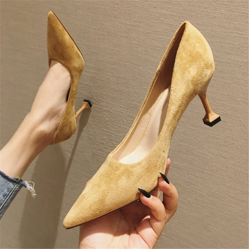 Женская обувь на высоком каблуке весна осень 2019 новые красные туфли в стиле феи