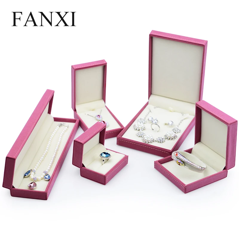 

Oirlv Romantic Rose Red Leather Engagement Ring Box Earring Necklace Pendant Gift Boxes Bangle Organizer Jewelry Storage Case