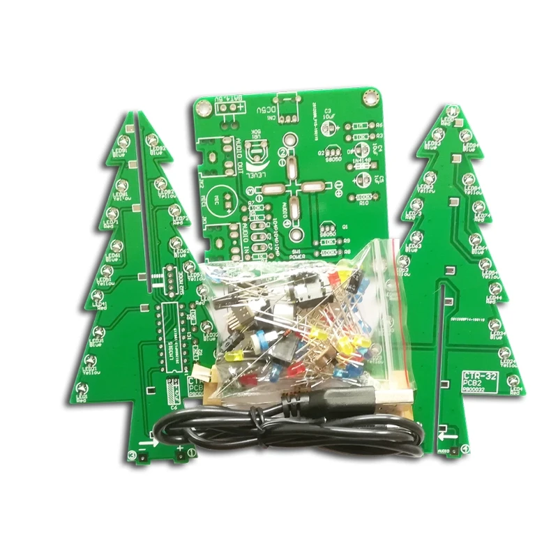 

DIY Christmas Tree LED Flash Kit 3D Electronic Learning Kit - Colorful LED kit