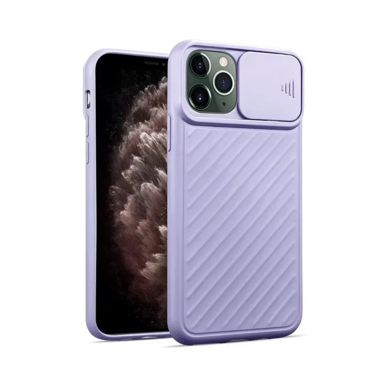 Противоударный чехол для телефона с защитной крышкой камеры однотонный Мягкий