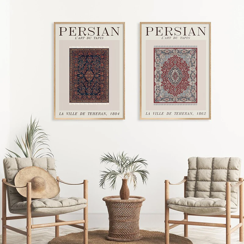 

Morocco Rugs Pattern Vintage Posters and Prints Antique Persian Carpets Retro Wall Art Canvas Painting Pictures Home Decor