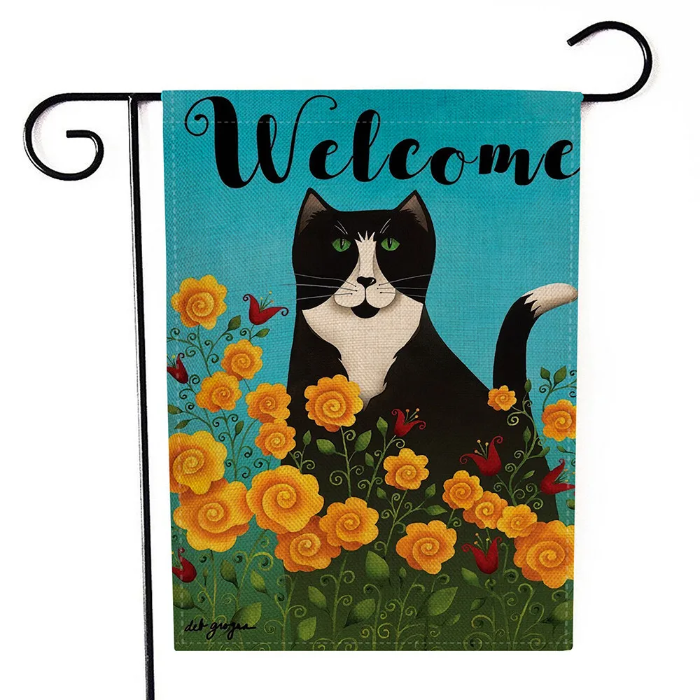 Садовый флаг для улицы, домашний декор, милый питомец, с надписью, добро пожаловать, флаг, чешский Пари Сен Жермен, пользовательский флаг
