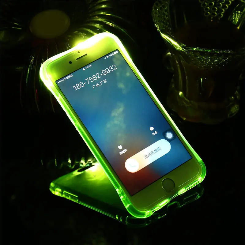 Чехол со светодиодной вспышкой для iPhone 11 XR XS Max 5 5S SE 6 6S 7 8 Прозрачный чехол