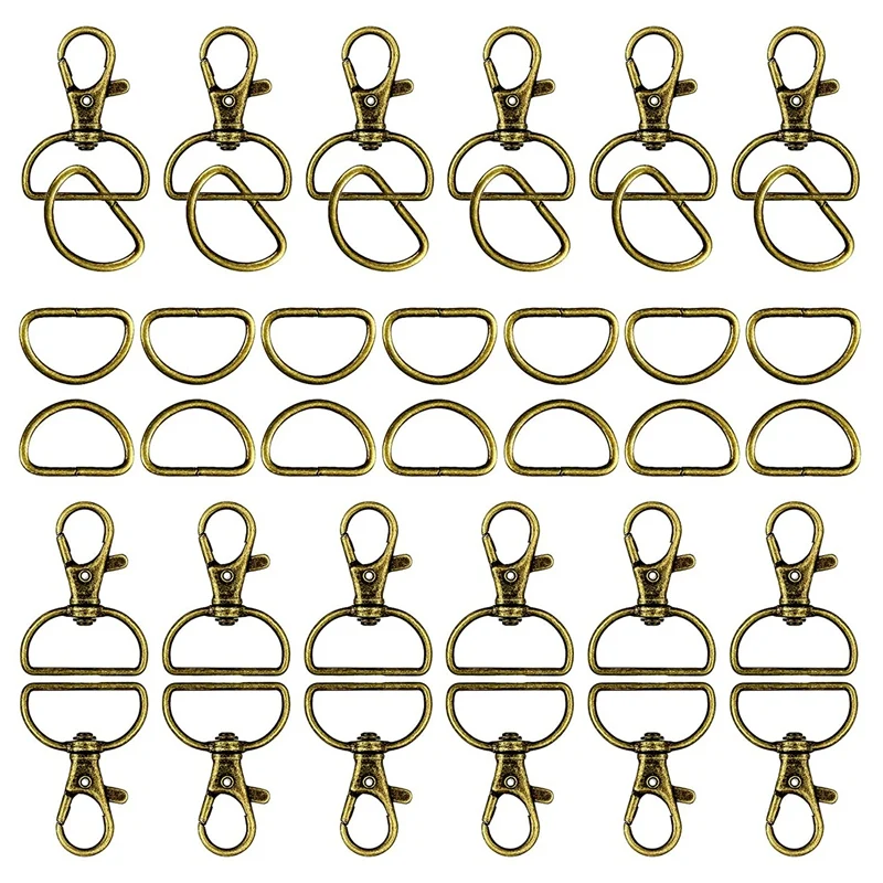 

70 Pcs Keychain Hooks and D Rings Swivel Snap Hooks Lobster Claw Clasps Lanyard Snap Hooks for Purses Keychain Lanyard