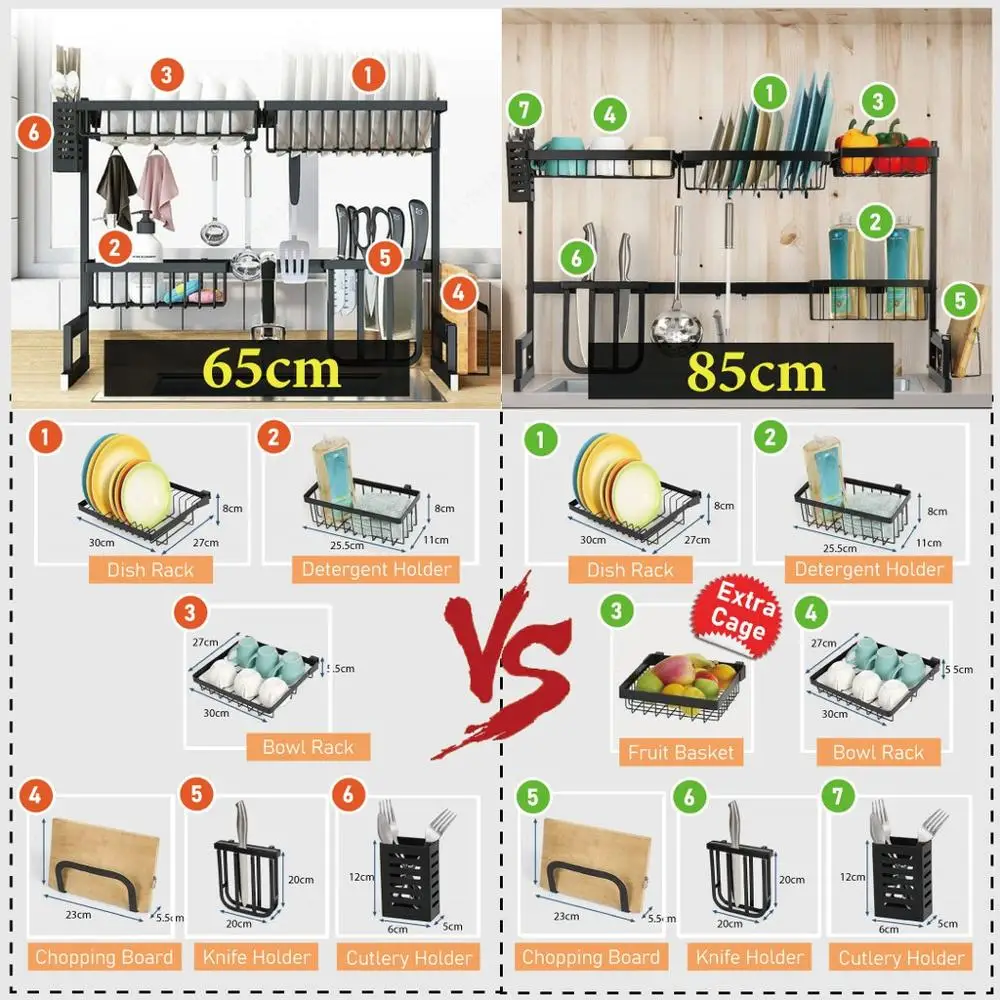 Нержавеющая сталь над раковиной сушилка для посуды полка кухни столешница