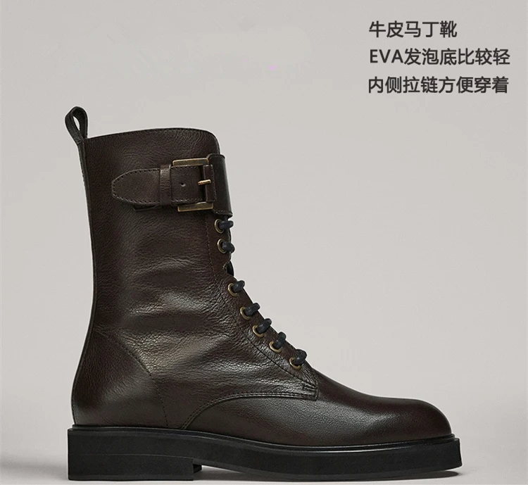 Увядшие Высокие Ботинки Martin в английском ретро стиле из воловьей кожи на мягкой