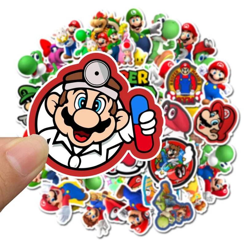 

LL-068# 50/PCS Super Mario PVC sticker Art Crafts collection Gift wall Design sticker Graffiti Stickers