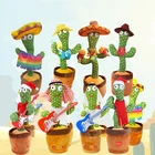 Электронный танцующий кактус, мягкие плюшевые игрушки, записывающие, учимся говорить, мягкая плюшевая кукла, младенцы, кактус, который может петь для детей, подарок