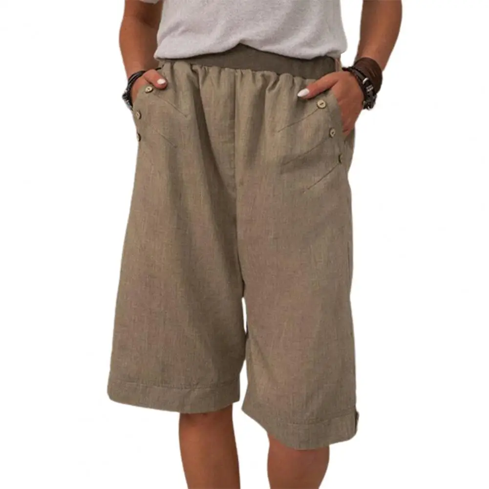 

Шорты женские повседневные на пуговицах, однотонные свободные короткие брюки со средней посадкой, лето 2021