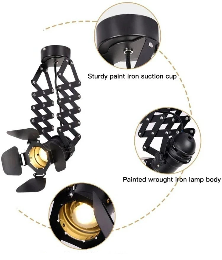 Винтажный потолочный светильник E27 промышленный настенный регулируемый