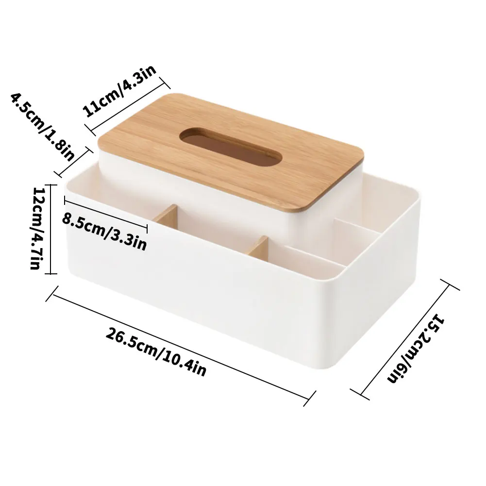 

Tissue Holder Storage Box Napkin Dispenser Container Desktop Multi-Part Organizer Apricot/White Tissue Storage Box Container