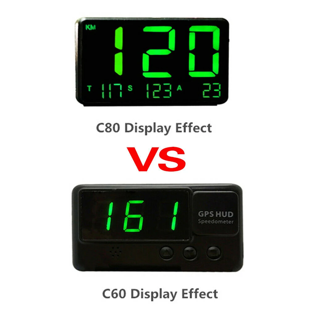 Автомобильный дисплей C80 GPS измеритель скорости электроника большие шрифты