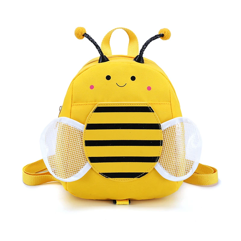 Cute Bee Mesh Small Wings Cartoon Animal Zipper Bag Children Backpack Wholesale New Fashion Boys Girls Kawaii Backpack Gift