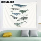 Гобелен в виде Кита, мозаичный стиль, хиппи, бохо, настенные гобелены, мандала, тканевый коврик, декор для гостиной