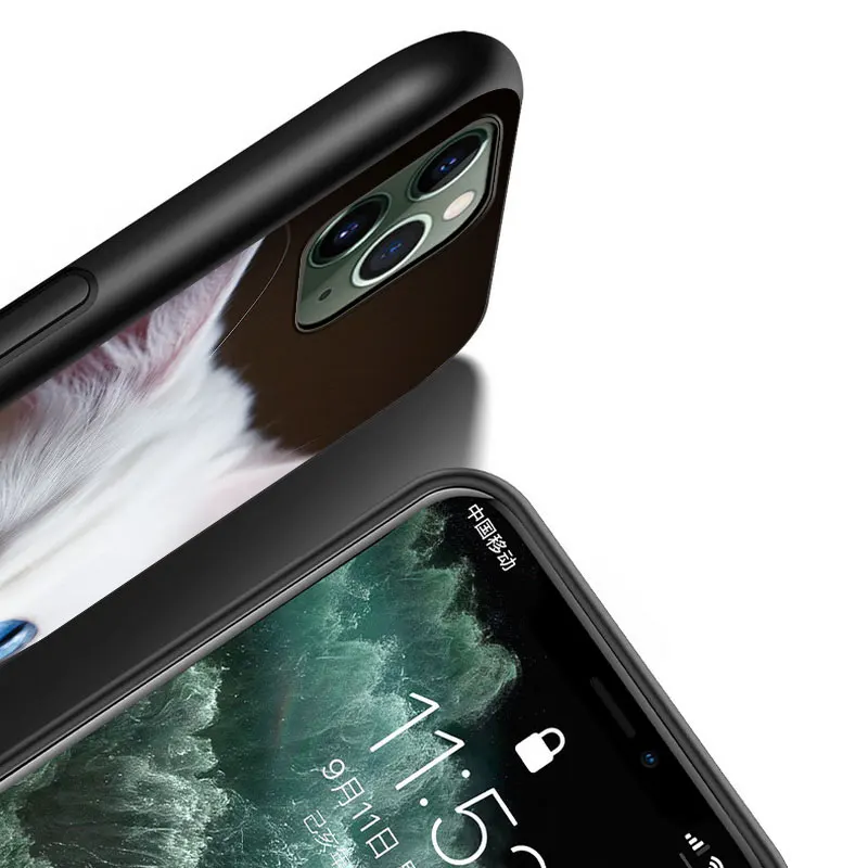 

Cute funny Pet Cat For Apple iPhone 12 11 XS Pro Max Mini XR X 8 7 6 6S Plus 5 SE 2020 Black Silicone Cover Phone Cross