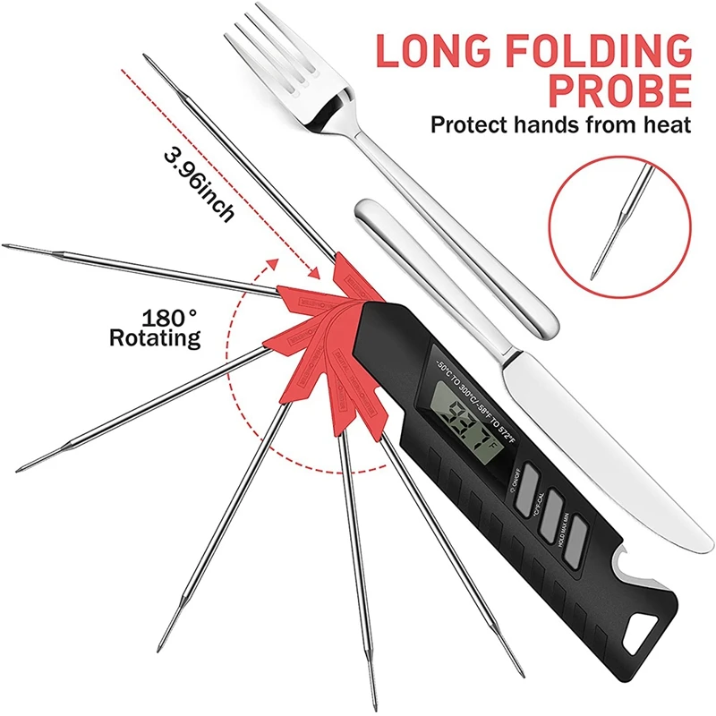

Meat Food Thermometer for Grill and Cooking, Instant Read Digital Kitchen Thermometer for Grilling Oil Deep Fry