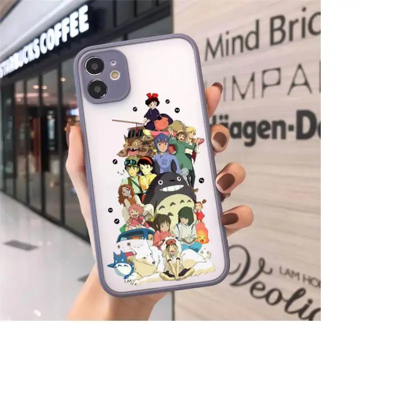 

Totoro Spirited Away Ghibli Miyazaki Anime Phone Cases matte transparent For iphone 7 8 11 12 plus mini x xs xr pro max cover