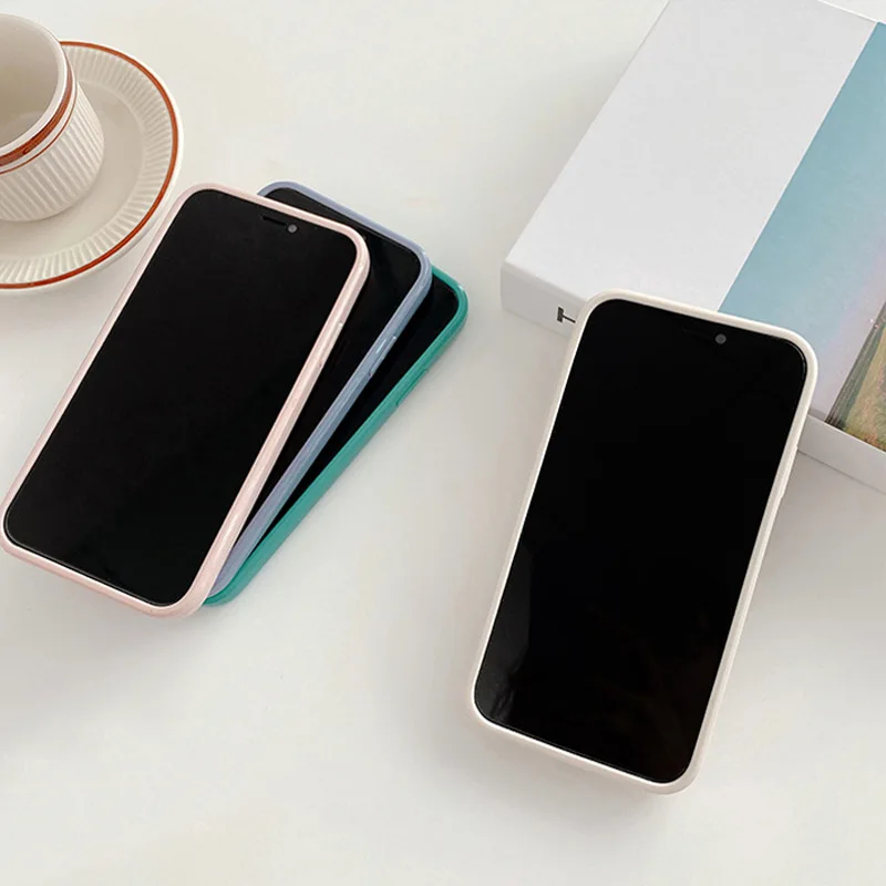 

Cute Love Heart Candy Color Phone Case For iPhone 12 Mini 11 Pro Max X XR XS Max 7 8 Plus SE 2020 Silicone Soft Back Cover