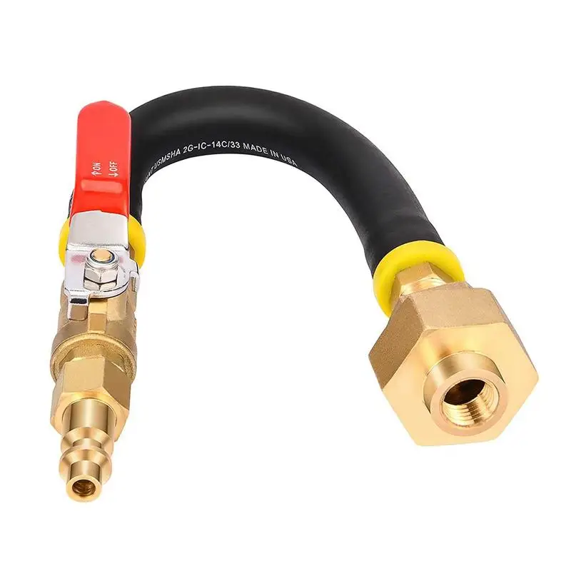 

1 pc Winterizing Kit Sprinkler Blowout Adapter with Shut Off Valve, 11.5 Inch Air Compressor Kit Male Kitchen Bathroom Supplies