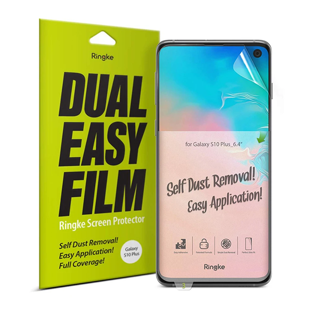 Защитная пленка для экрана Ringke двойная легкая Galaxy S10 Plus с высоким разрешением в