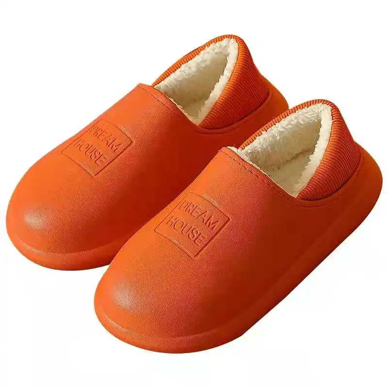 

2021 New Winter Slippers Warm Women Shoes Waterproof Couples Non-Slip Plush Cotton Indoor Outdoor Cozy Men House Slipper Shoes