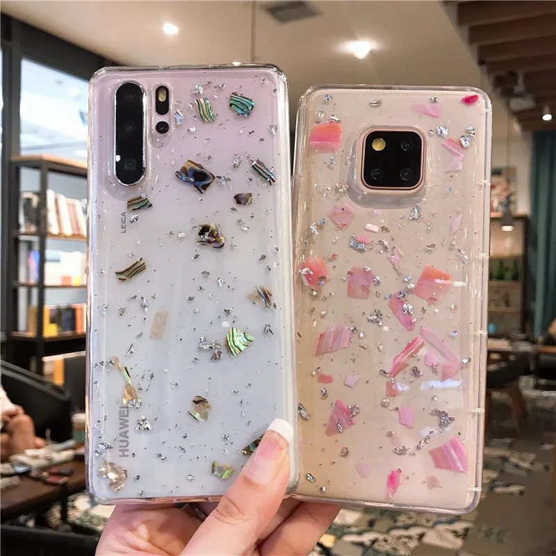 Блестящий чехол из золотой фольги для Huawei P30 P20 P10 Mate 20 Honor 8X 9 V10 V20 Nova 2s 3i 4 Y9 P smart Plus