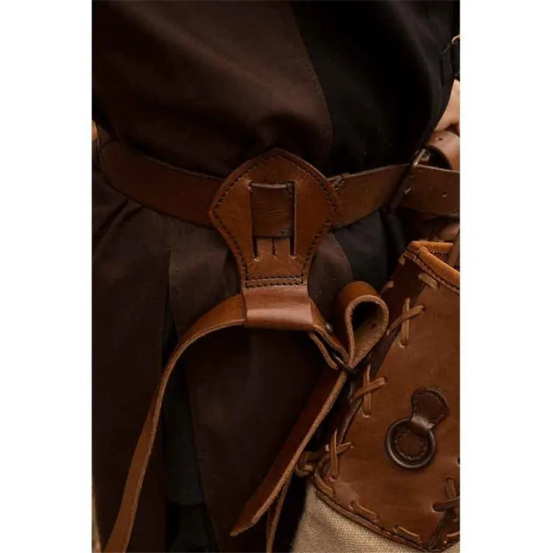 

Medieval Vintage Quiver Leather Linen Stitching Hand-Woven High Quality Ancient Knight Belt Bundled Quiver Cosplay Accessories