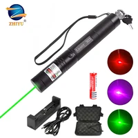 zhiyu laser flashlight green red blue purple laser pointer tactical hunting scope sight laser pen high power demo remote pen