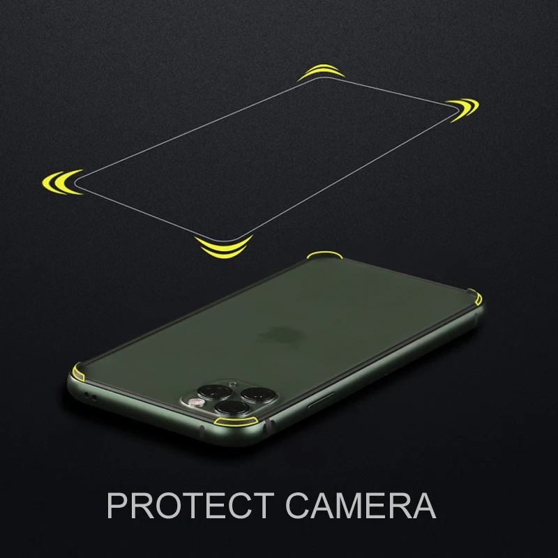Металлический бампер CAPSSICUM для iPhone 11 Pro Max Ударопрочный Мягкий силиконовый