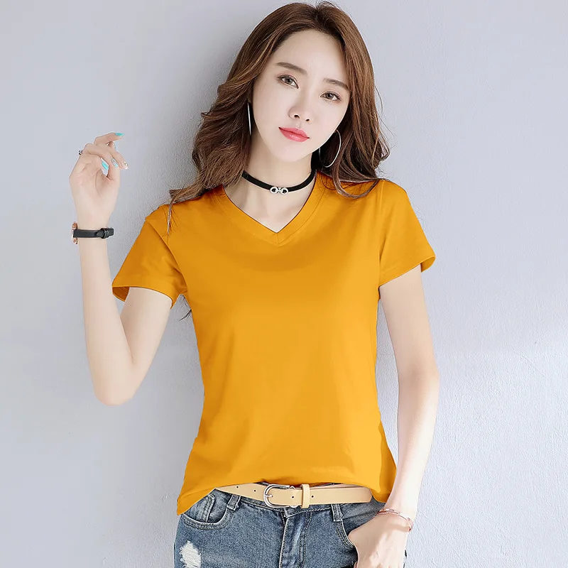 

Fashion Logo Printing black T Shirts Women's Short Sleeve Fashion 100% cotton Female T-Shirts