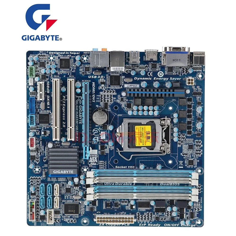 Оригинальная десктопная Материнская плата Gigabyte GA HA65M UD3H B3 H61 LGA 1155 DDR3 Micro ATX | Материнские платы -1005001286956048