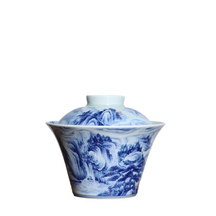Paisaje azul y blanco, visi&oacute;n art&iacute;stica, JingLin oculto, literiati, viento, dos tueen, herradura, 140 cc-4