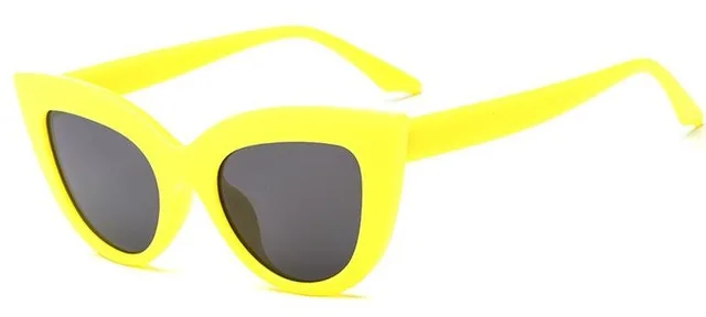 Занавес Lunette de Soleil европейский и американский Ретро кошачий глаз солнцезащитные очки тренд Дикий Стиль Солнцезащитные очки fation солнцезащитные очки - Цвет линз: yellow gray