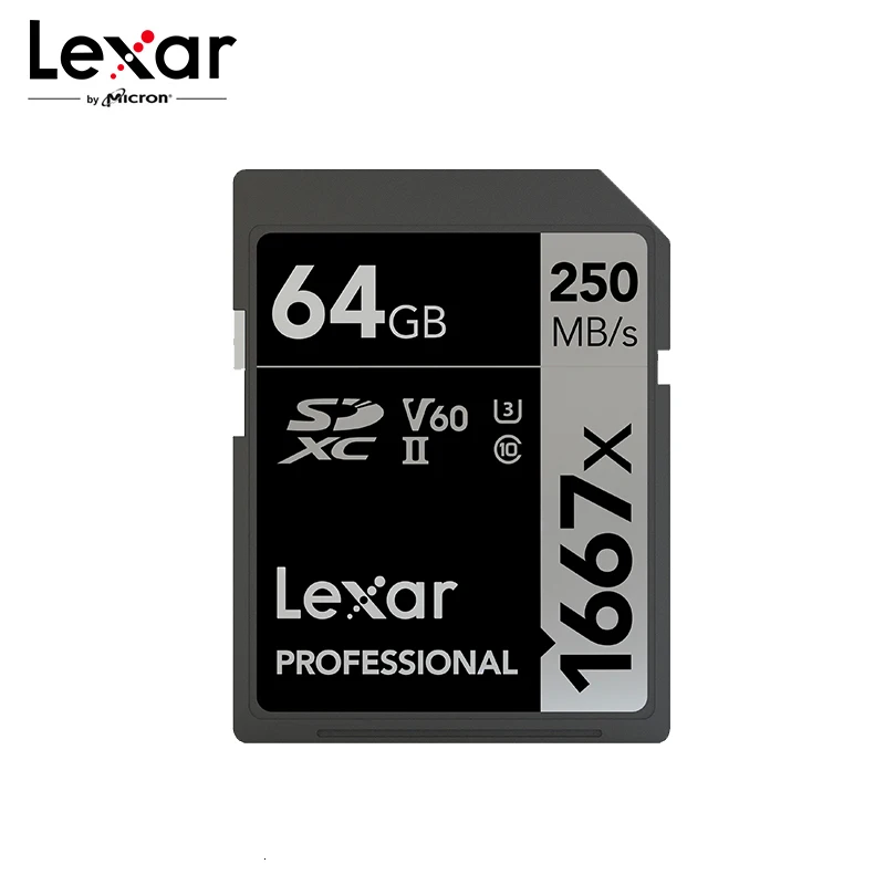 Карта памяти Lexar 1667X V60 250 МБ/с./с флеш карта 64 Гб 128 ГБ 256 UHS II U3 SD SDXC C10 для 3D 4K HD