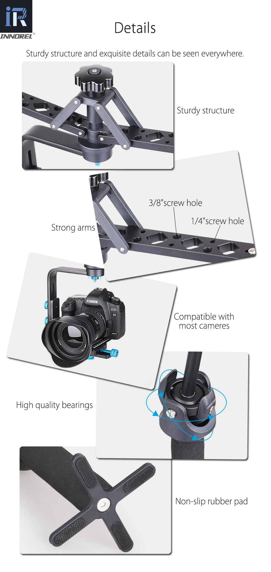 INNOREL ручной паук стабилизатор видео steadicam Rig для DSLR камеры Canon 5D2 5D Mark III 70D видеокамера Механическая Steadycam