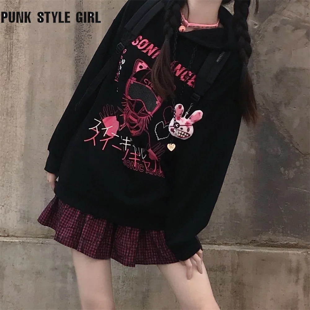 

Милые женские толстовки в стиле Харадзюку, осенне-зимний свитшот в стиле Kpop с длинным рукавом, Y2k, худи в японском стиле аниме, верхняя одежда...