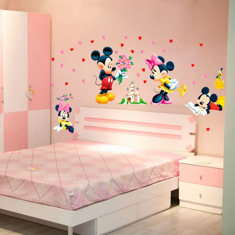 Мультфильм Микки Минни Маус Детский дом наклейки на стену для детской комнаты