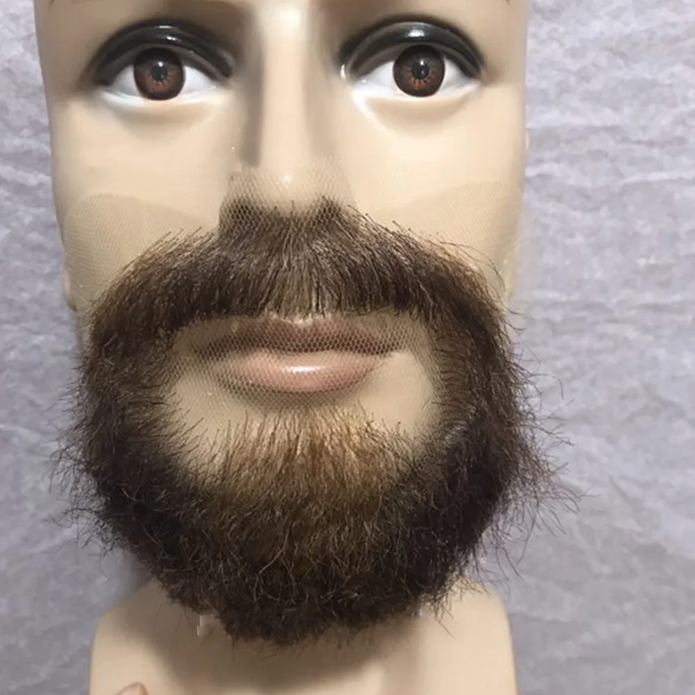 Черные человеческие волосы FXVIC для наращивания бороды и усов