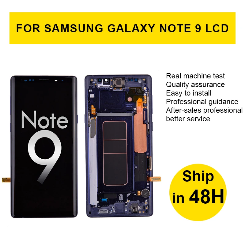 

100% Оригинальный Amoled 6,4 ''дисплей с рамкой для Samsung Galaxy Note 9 Note9 N960F Полный ЖК-дисплей сенсорный экран дигитайзер Запасные части