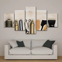 no framed canvas 5pcs hair salon hairstyle wall posters paintings decorative prints home decor living room decoration pictures