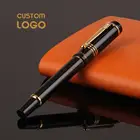 Металлическая перьевая ручка с логотипом на заказ, роскошная офисная деловая приятная на ощупь красная школьная Студенческая ручка для письма, персонализированная подарочная ручка