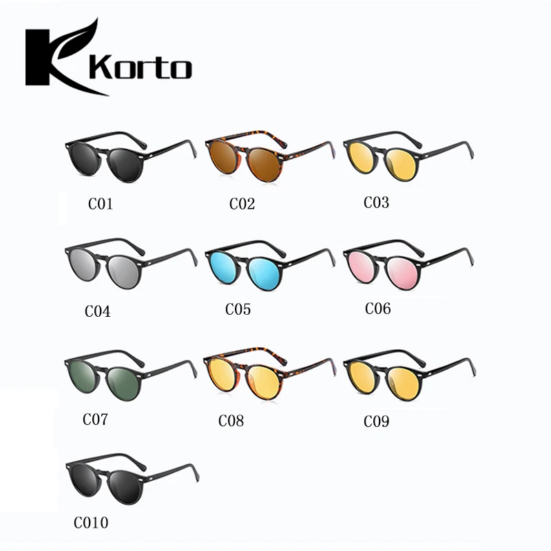 Korto Trend мужские Поляризованные Круглые Солнцезащитные очки для женщин и мужчин TAC