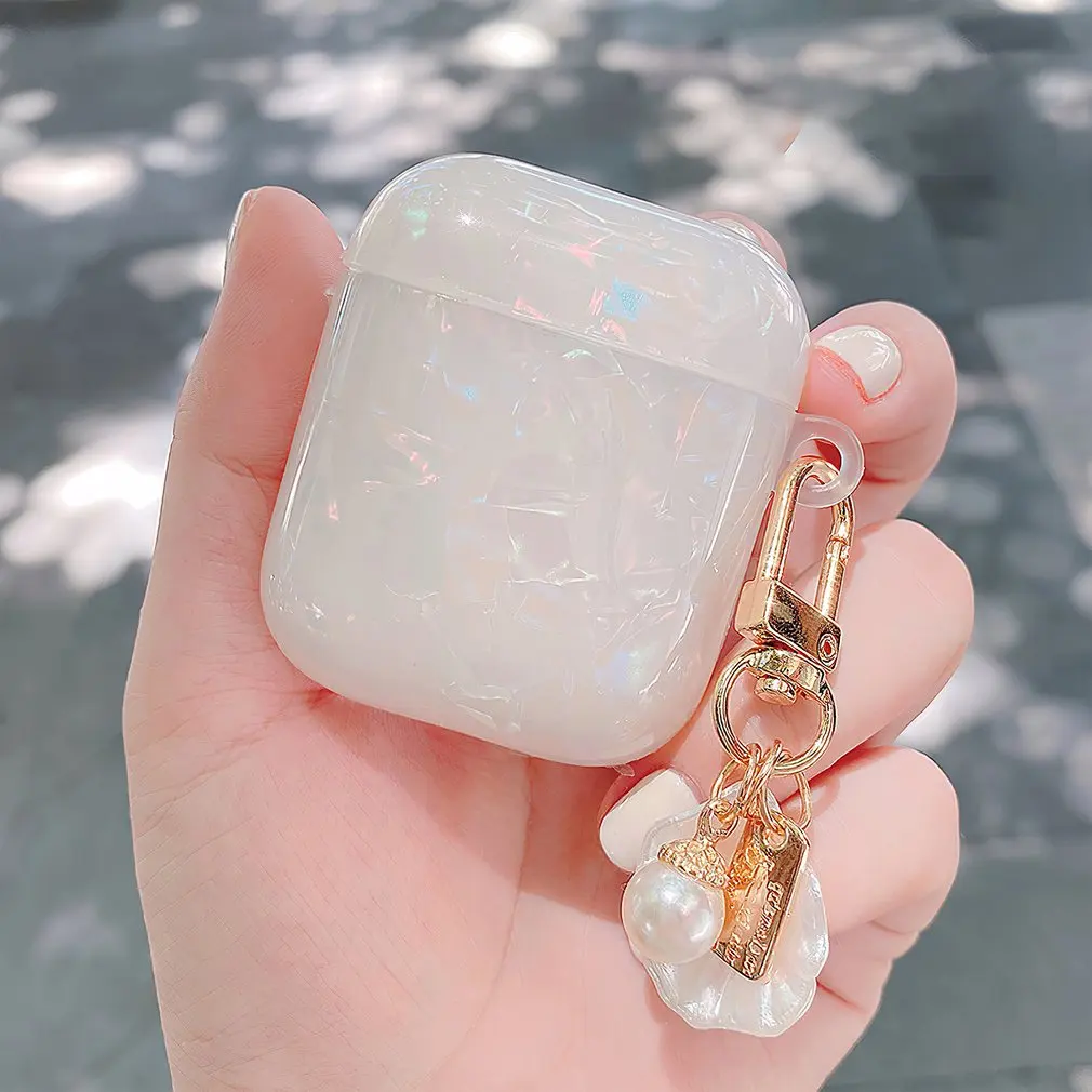

Luxury Girls Pearl Shell Case for Apple Airpods 1 2 3 Case for AirPods Pro Case with Keychain Earphone Accessories Headphone Box