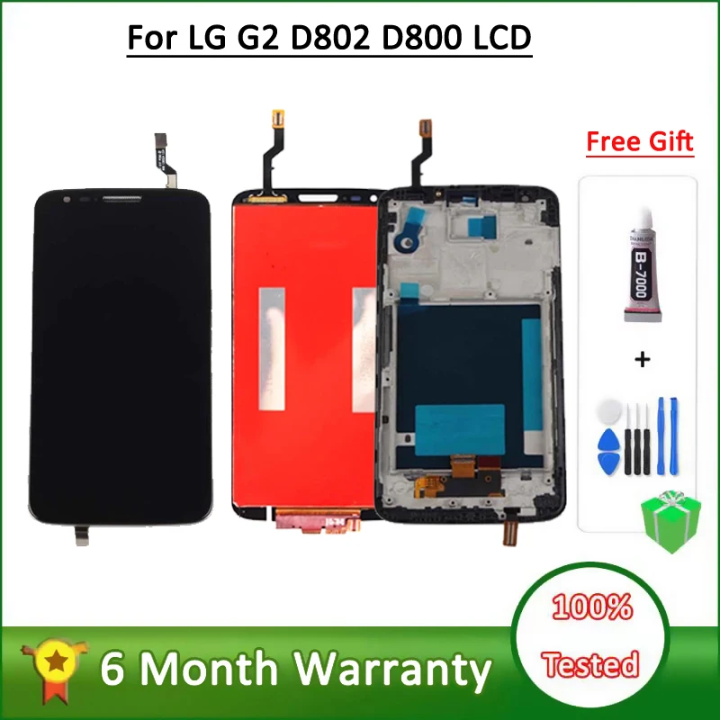 Дисплей 5 2 дюйма для LG G2 D802 D805 D800 D801 D803 F320 LS980 ЖК-дисплей с рамкой замены | Мобильные