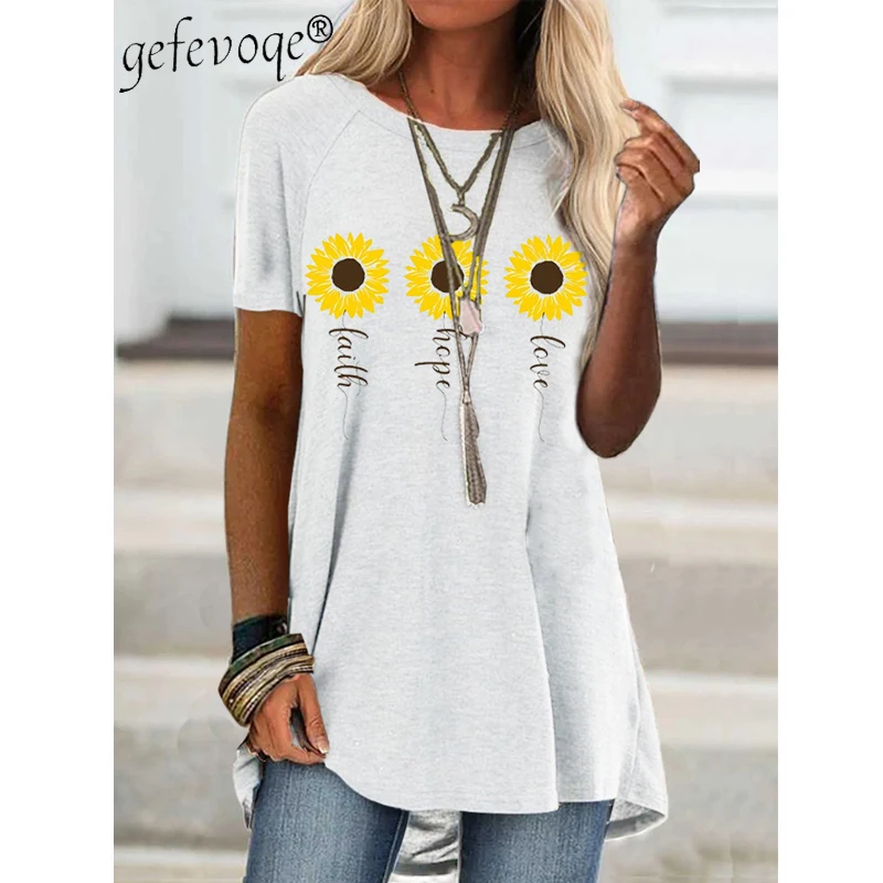 

Women Summer Casual Clothes Print Tunic Tops Short Sleeve Tshirts Female Harajuku Streetwear Tees T Shirt Camisetas Verano Mujer