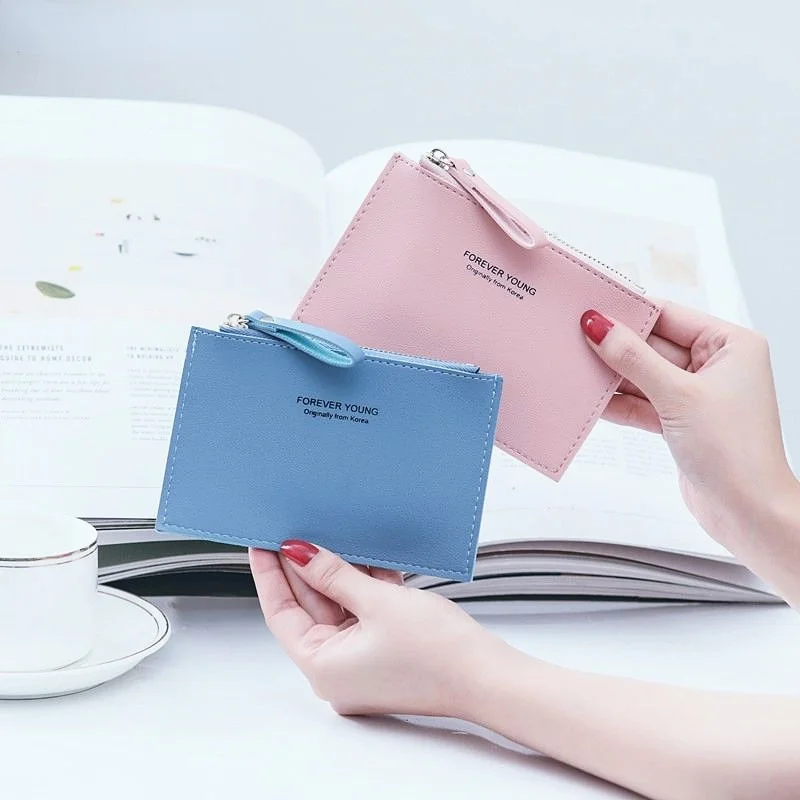 

1 Pc Zipper Card Holder Women Business Card Case Slim Credit Cards Wallet Coin Purse Female Money Bag Small Wallets