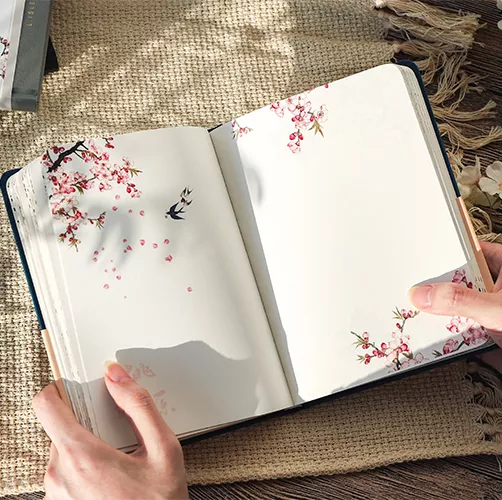 Página interior de Color, cuaderno de estilo chino creativo, libro diario de tapa dura, planificador semanal, manual, álbum de recortes, hermoso regalo