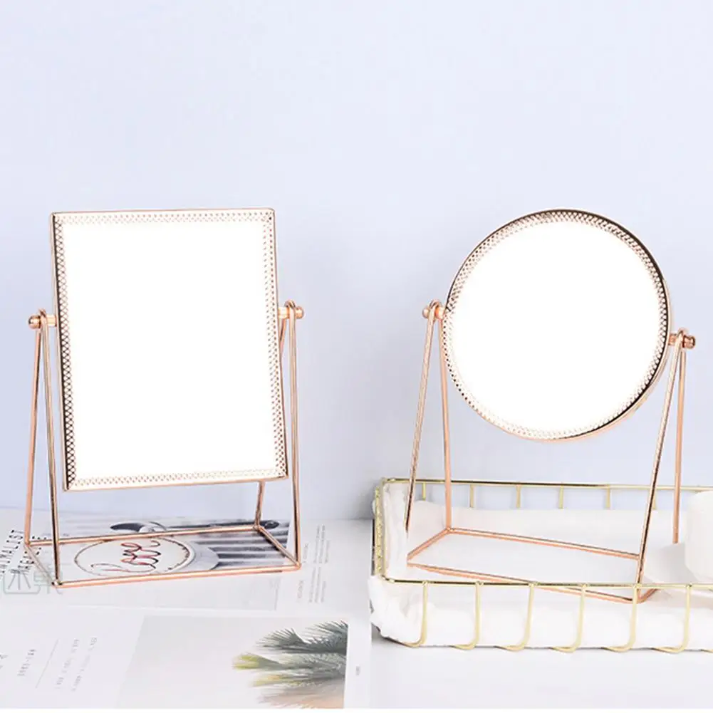 Золотой макияж зеркало в простом стиле настольное принцессы нордическая Рамка