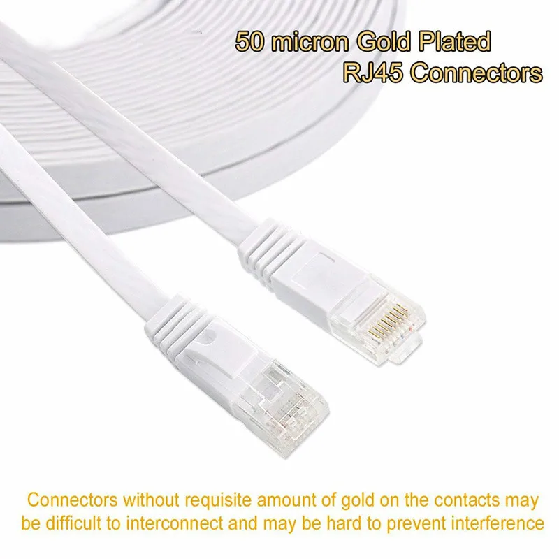 Белый плоский Ethernet-кабель CAT6 кабель RJ45 Lan патч-корд Ethernet CAT 6 сетевой для